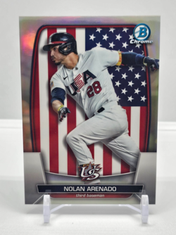 Nolan Arenado 2023 Bowman Chrome World Baseball Classic Refractor /499-USA-STL - Image 1