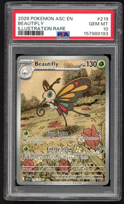 Pokemon Card - PSA 10 Beautifly 219/217 - Ascended Heroes IR - GEM MT PSA10 - Image 1