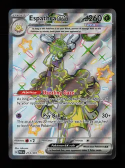 Espathra ex 214/091 Shiny Ultra Rare Paldean Fates Pokemon Cards - Image 1