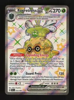 Forretress ex 212/091 Holo Shiny Ultra Rare Paldean Fates Pokemon Cards - Image 1