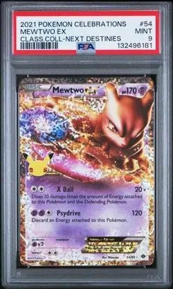 Pokemon Celebrations Class. Coll. Next Destinies # 54 Mewtwo EX PSA 9 Card MINT! - Image 1