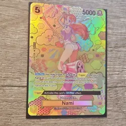 One Piece Card Game Nami OP08-100 Egghead SP Special Foil English PROXY - Image 1