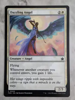 Dazzling Angel | MTG FDN | White Creature Angel Flying Lifegain Pauper | NEW NM - Image 1