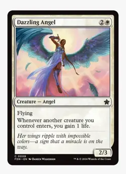 Dazzling Angel | MTG FDN | White Creature Angel Flying Lifegain Pauper | NEW NM - Image 3