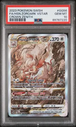 Pokemon TCG Hisuain Zoroark Vstar GG56/GG70 Crown Zenith Galarian Gallery PSA 10 - Image 1