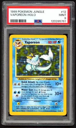 Pokemon Card - PSA 9 Vaporeon 12/64 - Jungle Holo - MINT PSA9 - Image 1