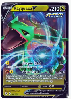 Rayquaza V Ultra Rare Crown Zenith 100/159 NM Pokemon TCG - Image 1