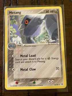 Pokemon TCG Metang EX Hidden Legends 21/101 Regular Rare LP - Image 1