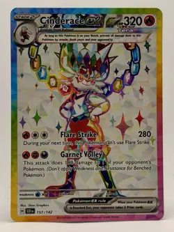 Cinderace ex Ultra Rare Holo SV07: Stellar Crown 157/142 NM - Image 1