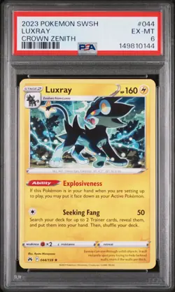 2023 POKEMON SWORD & SHIELD CROWN ZENITH #044 LUXRAY PSA 6 - Image 1