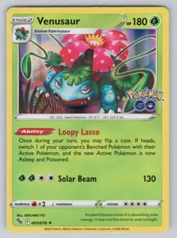 Venusaur Holo Pokemon GO 003/078 - Image 1