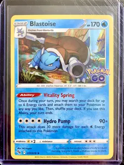 Pokemon TCG Blastoise SWSH Pokemon GO 017/078 Holo Rare NM/M English - Image 1