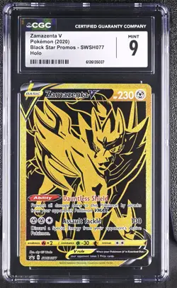 2020 Pokemon Zamazenta V Black Star Promos SWSH077 CGC MINT 9 - Image 1