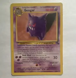Gengar non halo Rare 20/62 Fossil Stage 2 80 HP English Pokemon TCG 1999 - Image 1