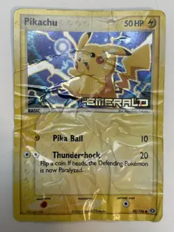 Pikachu 60/106 EX Emerald Reverse Holo Rare Pokemon TCG Nintendp HP/Damaged - Image 1