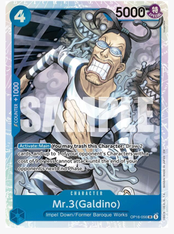 Mr.3 (Galdino) (056) - The Time of Battle (OP16) One Piece TCG SR Time of Battle - Image 1