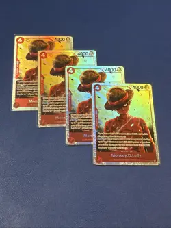 4x Monkey.D.Luffy OP12-015 SR One Piece Playset NM Red - Image 1