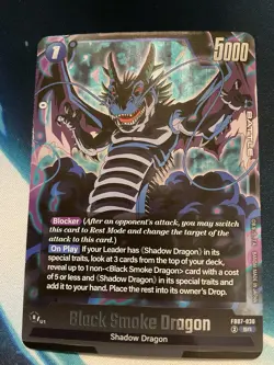 Dragon Ball Super Black Smoke Dragon SR Battle Blocker FB07-030 Card Game - Image 1