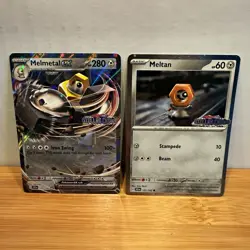 Pokemon TCG Stellar Crown Holo 2-Card Lot Melmetal ex 105/142 Meltan 102/142 - Image 1