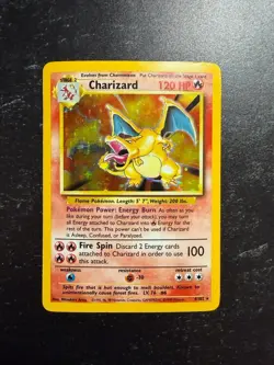 Charizard 4/102 Base Set Holo Rare Unlimited Pokemon Card English 1999 PL/MP - Image 1