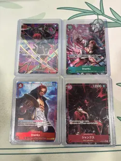 One Piece TCG Shanks SP/ Alt art Lot of 4 NM cards. JP/English mix - Image 1