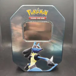 TIN ONLY Empty Pokemon Diamond & Pearl Lucario Collector Card Metal Tin 2007 - Image 1