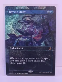 Rhystic Study (Anime Borderless) (Confetti Foil) Wilds of Eldraine:... - Image 1