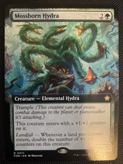 English - MTG Mossborn Hydra - Extended Art - Foundations - Image 1