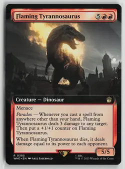 Flaming Tyrannosaurus (Extended Art) LP 385 Universes Beyond: Doctor Who MTG - Image 1