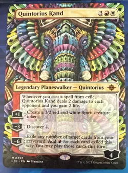 Magic the Gathering Borderless Quintorius Kand LCI Mythic Planeswalker EN 0352 - Image 1