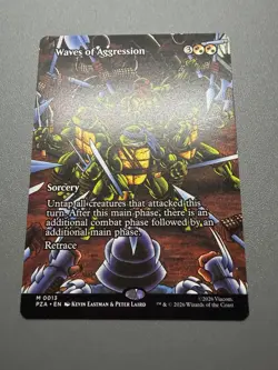 Waves of Aggression Borderless NM/M MTG PZA R 0013 Regular TMNT - Image 1
