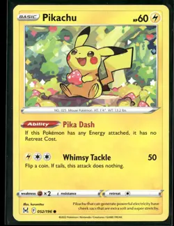 Pikachu SWSH11: Lost Origin #052/196 LP Free Shipping - Image 1