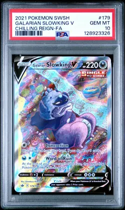 2021 POKEMON SWORD & SHIELD CHILLING REIGN FULL ART/GALARIAN SLOWKING V PSA 10 - Image 1