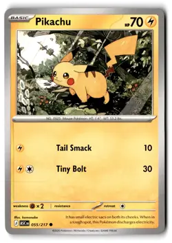 Pikachu 055/217 Common Ascended Heroes Pokemon Near Mint - Image 1