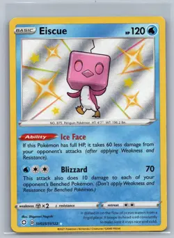 Eiscue SV035/SV122 Shiny Rare Shining Fates Shiny Vault Pokemon Holo Near Mint - Image 1
