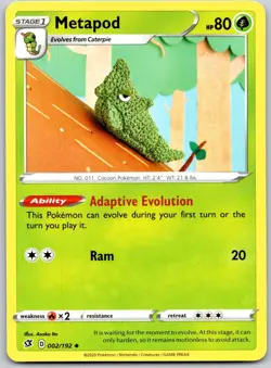 METAPOD 002/192 UC REBEL CLASH POKEMON NM/M - Image 1