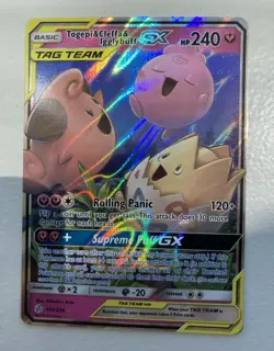 Togepi & Cleffa & Igglybuff GX 143/236 Cosmic Eclipse Eng Holo TAG TEAM - Image 1