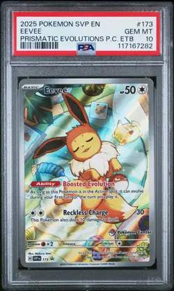 2025 POKEMON SVP EN-SV BLACK STAR PROMO #173 EEVEE PSA 10 - Image 1