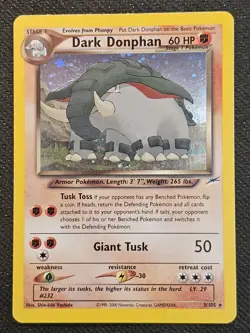 Dark Donphan - 3/105 - Neo Destiny Holo Rare - Pokemon TCG - LP - HALF SWIRL - Image 1