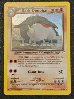 Dark Donphan - 3/105 - Neo Destiny Holo Rare - Pokemon TCG - LP - HALF SWIRL - Image 3