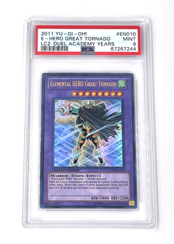 2011 YuGiOh Elemental HERO Great Tornado LC02-EN010 Limited Ultra Rare PSA 9 - Image 1