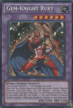 Gem-Knight Ruby - HA05-EN019 - Secret Rare - 1st Edition Lightly Played, English - Image 1