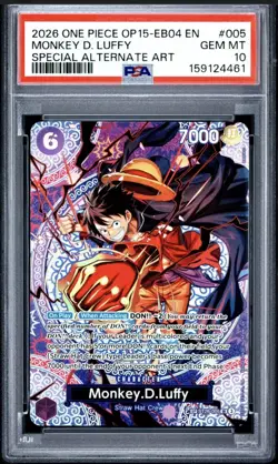 2026 ONE PIECE ADVENTURE ON KAMI'S ISLAND SPECIAL ALT ART MONKEY D. LUFFY PSA 10 - Image 1