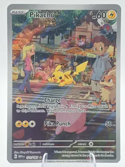 Pokemon TCG Pikachu 173/165 Illustration Rare IR SV 151 Scarlet & Violet - Image 1