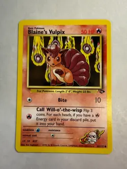 [1995] Pokemon Card TCG | Blaine's Vulpix #66/132 Gym Challenge |. - Image 1