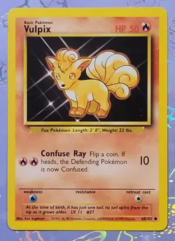 Vulpix 68/102 Base Set 1999 WOTC Pokemon Card NM - Image 1