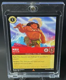 Disney Lorcana Maui - Hero to All 114/204 The First Chapter Rare Card Set 1 - Image 1