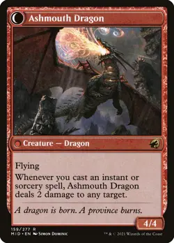Smoldering Egg // Ashmouth Dragon (159) Innistrad: Midnight Hunt MID MTG Magic - Image 2