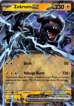 Zekrom ex Holo 034/086 SV: Black Bolt Pokemon Card - Image 1