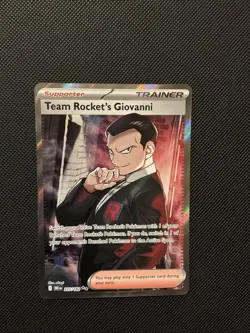 Team Rocket's Giovanni 225/182 Ultra Rare Destined Rivals Pokemon Holo Near Mint - Image 1